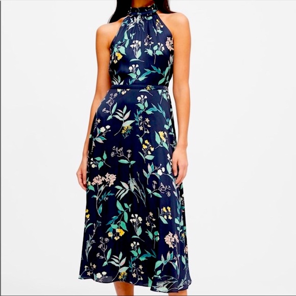 Banana Republic Dresses Banana Republic Petite Soft Satin Halter Top Midi Dress Poshmark